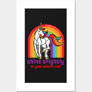 Shine Brightly as Your Unicorn Self — Dancing Uniquorn Illustration series Posters and Art